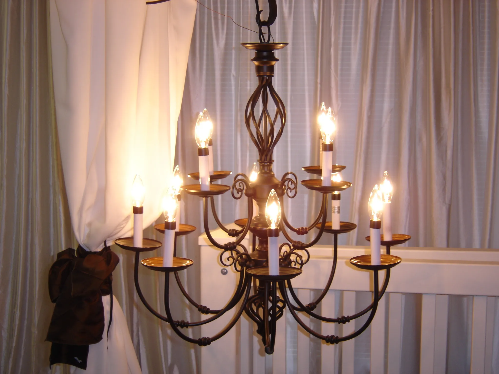 12 Arm Chandelier W/arm for rent at Gervais Rentals - Main View